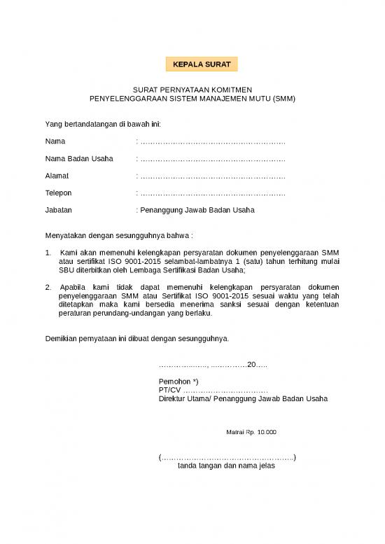 picture_Surat Pernyataan Komitmen Smm 1 | File - Surat Pernyataan Id 17583