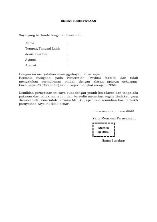 picture_Surat Pernyataan Mengabdi | File - Surat Pernyataan Id 17588