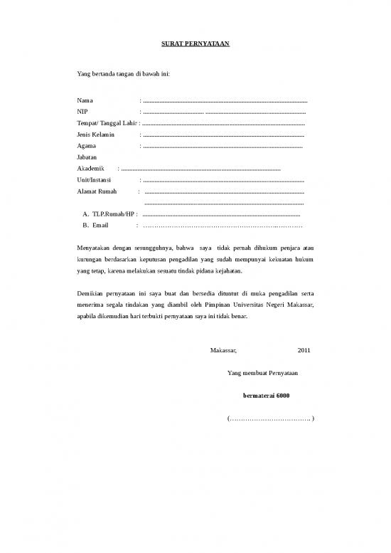picture_Surat Pernyataan Tdk Pernah Dihukum | File - Surat Pernyataan Id 17799