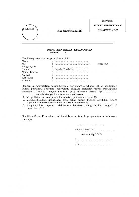 picture_Template Surat Pernyataan Kesanggupan | File - Surat Pernyataan Id 17841