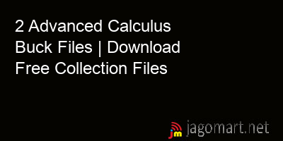 picture 2 Advanced Calculus Buck Files | Download Free Collection Files