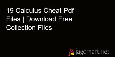 picture 19 Calculus Cheat Pdf Files | Download Free Collection Files