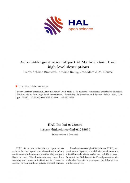 picture Markov Chain Pdf 176708 | Brr14 Automatedgenerationofpartialmarkovchain