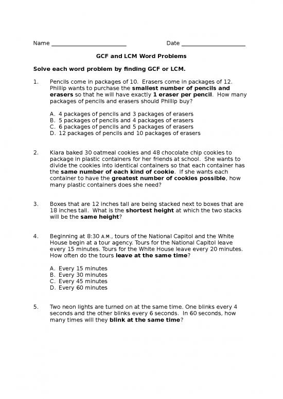 picture_Word Problems Pdf 176539 | Gcf And Lcm Word Problems