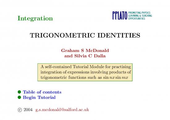 picture Integrals Of Trigonometric Functions Pdf 174778 | Integration Using Trig Identities
