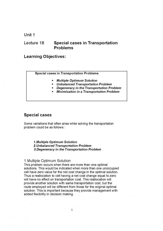 picture Problem Solving And Decision Making Pdf 174978 | Lesson18specialcasesintransportationproblems