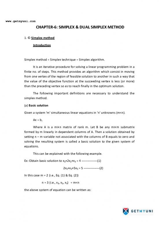 picture_Solving Equations Pdf 175144 | Mechanical Engineering Industrial Engineering Operation Research Simplex And Dual Simplex Method Notes