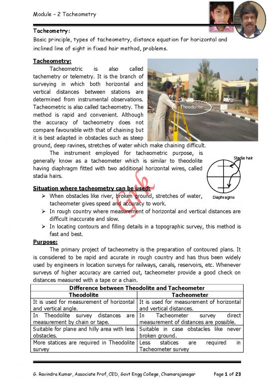 picture_Horizontal Distance Measurement In Surveying 175339 | Module 2 Tacheometry