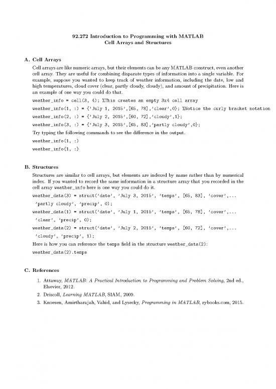 picture_Programming Pdf 176693 | Notes On Cell Arrays And Structures