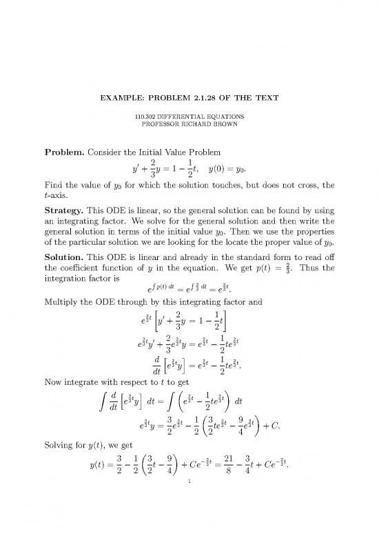 picture Initial Value Problem Differential Equations 175599 | Problem28