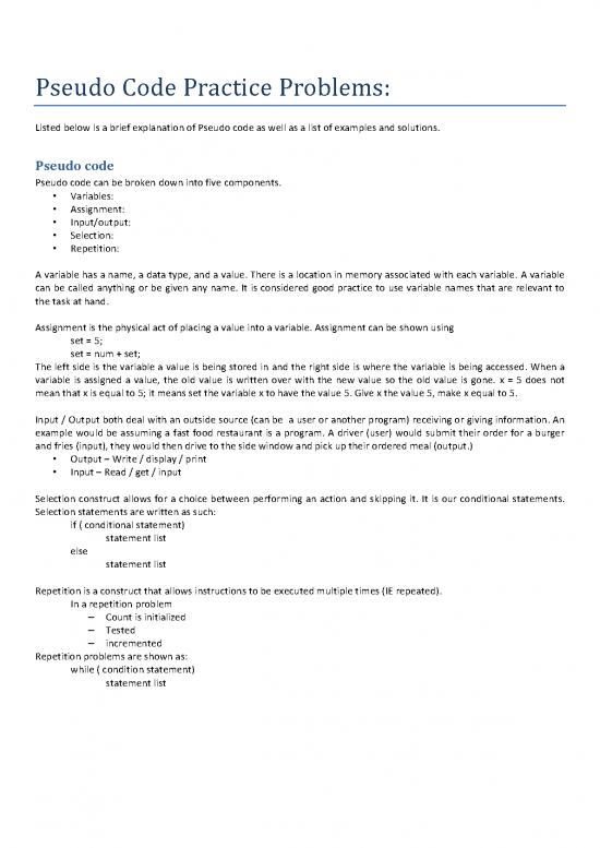 picture_Pseudo Code Pdf 176631 | Pseudo Code Practice Problems