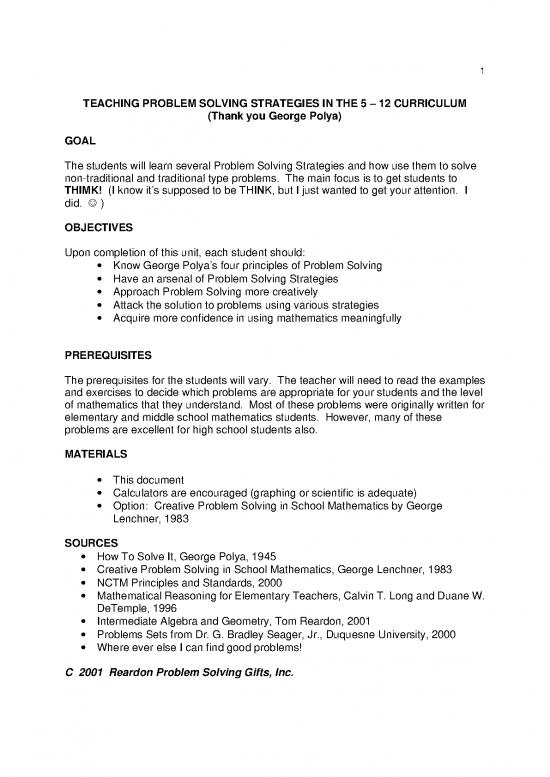 picture Problem Solving Strategies Pdf 176114 | Pss Teaching Problem Solving Strategies