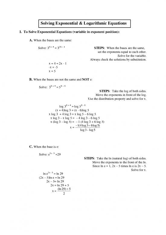 picture_Solving Equations Pdf 175460 | Solving Exponential And Logs 2012