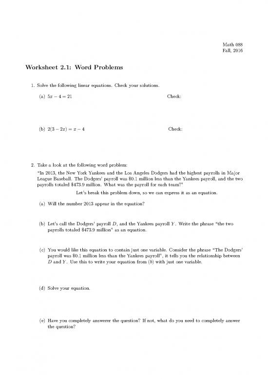 picture_Simple Equations Problems Pdf 175403 | Worksheet 1