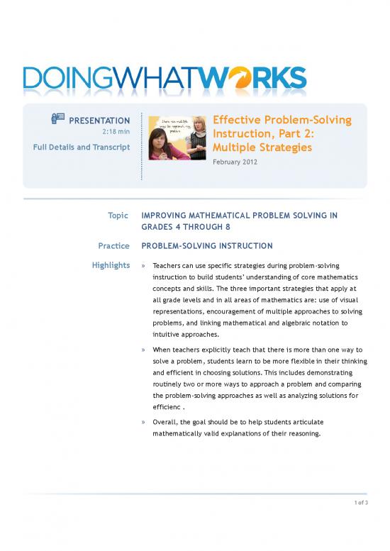 picture Problem Solving Strategies Pdf 175433 | Wwc Mps Pg Ps