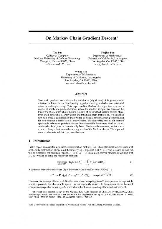 picture Processing Pdf 179558 | 8195 On Markov Chain Gradient Descent