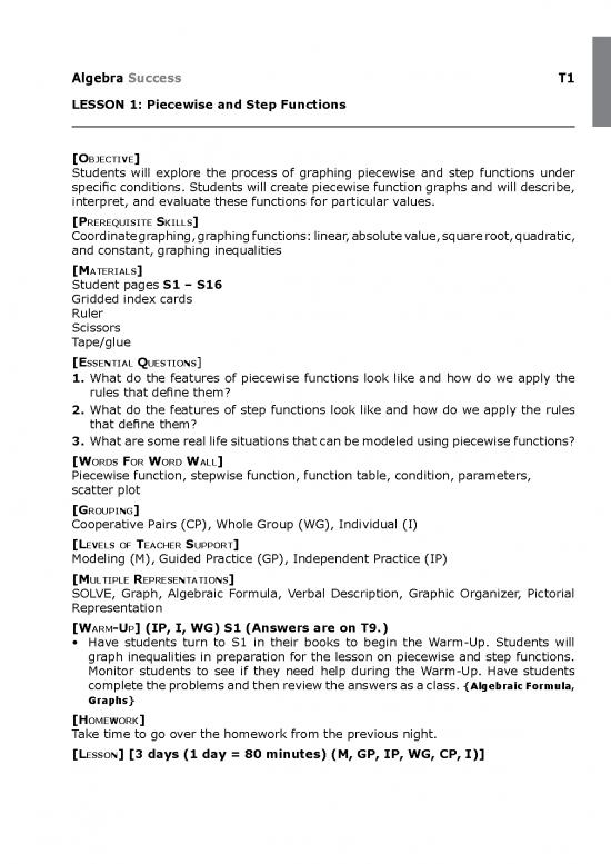 picture_Quadratic Inequalities Pdf 178246 | Algebra Lesson Piecewise And Step Functions Teacher