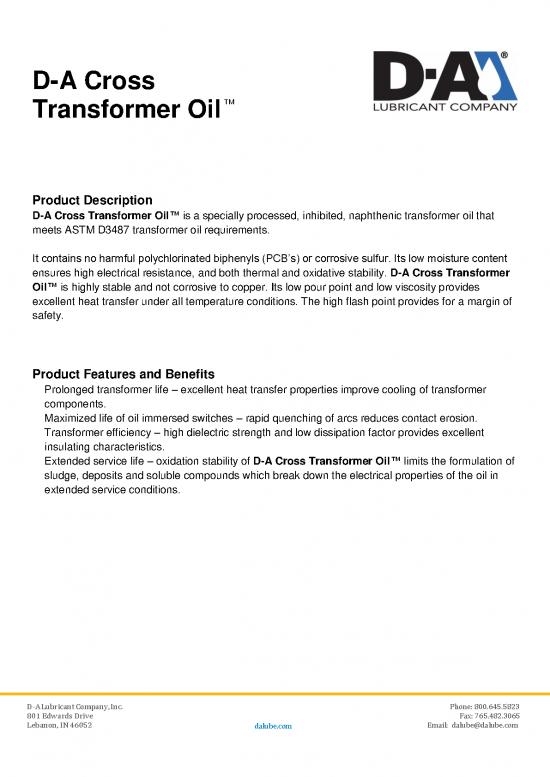 picture_Oil Pdf 177273 | D A Cross Transformer Oil&trade; 2019