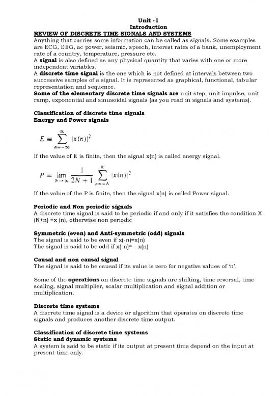 picture Classification Of Discrete Time Signal 178983 | Discrete Time Signals And Systems