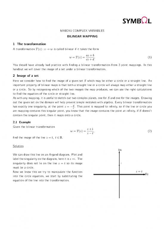 picture_Bilinear Transformation Example 178388 | Handout Bilinear