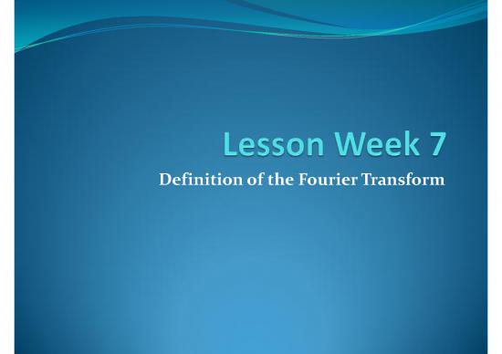 picture_Fourier Transformation Pdf 179086 | Lessonweek7