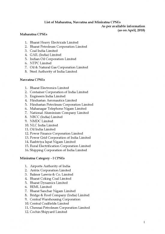 picture_Oil Pdf 176993 | List Of Maharatna Navratna And Miniratna Cpses