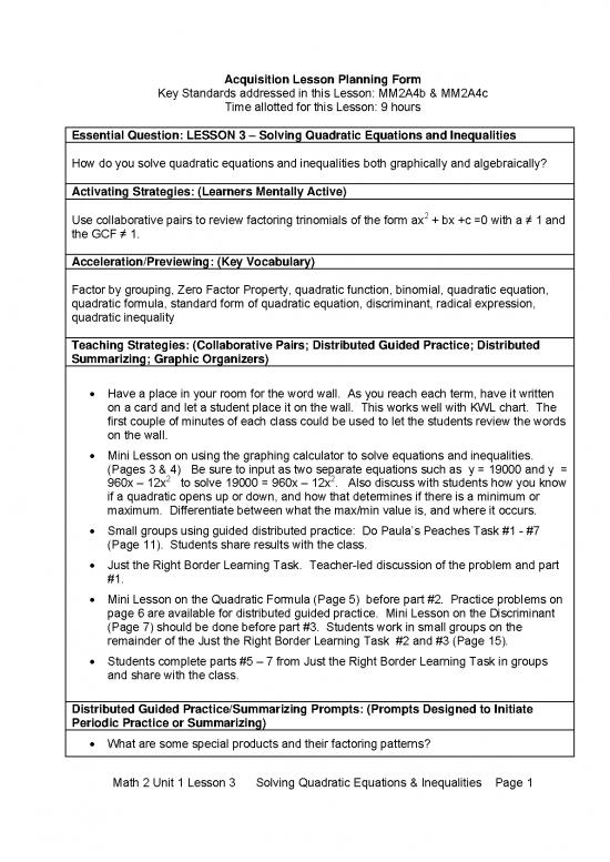 picture_Quadratic Inequalities Pdf 178507 | Math Ii Unit 1 Acq Lesson 3 Solving Quadratic Equations And Inequalities