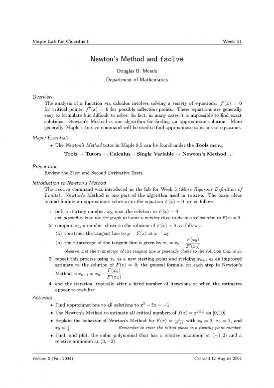 picture_Solving Equations Pdf 178280 | Newtonmethod