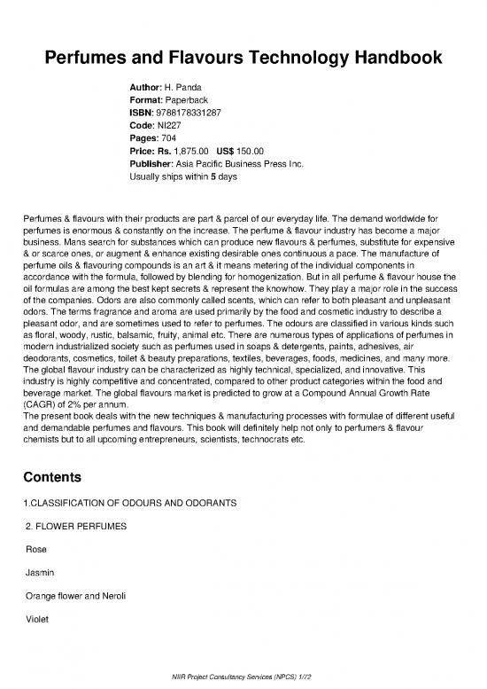 picture_Perfume Pdf 178011 | Niir Perfumes Flavours Technology Handbook