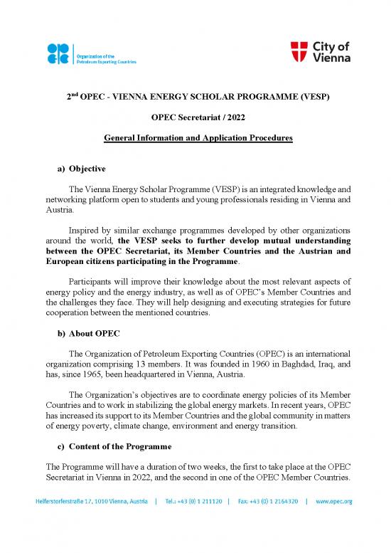 picture Opec Pdf 178182 | Opec Stadt Wien Vienna Energy Scholar Programme 2022