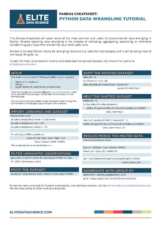 picture_Data Wrangling With Python Pdf 179847 | Pandas Data Wrangling Cheatsheet