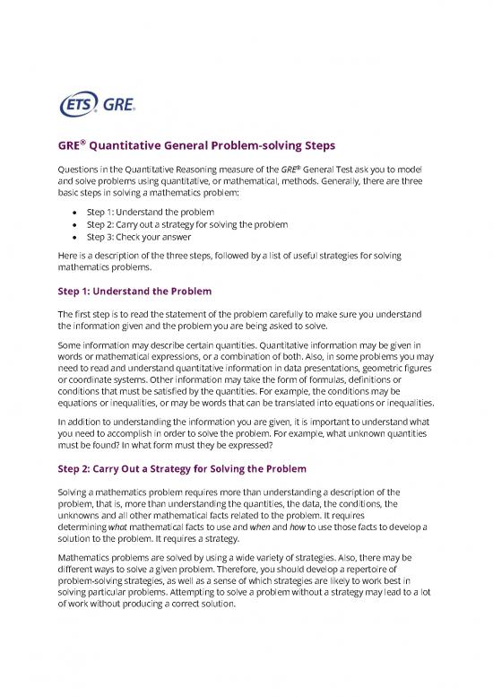 picture Problem Solving Strategies Pdf 178605 | Quantitative Reasoning Strategies