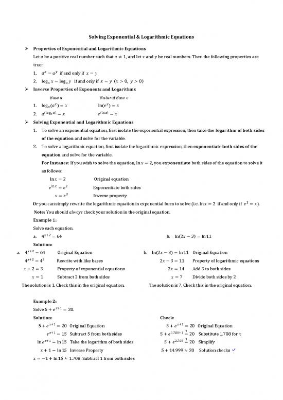 picture_Solving Equations Pdf 178717 | Solving Exponential And Logarithmic Equation1385407076