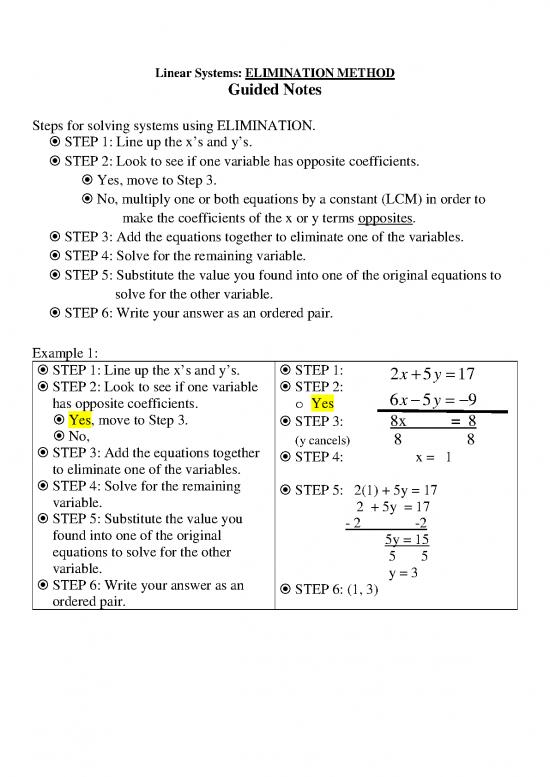 picture_Solving Equations Pdf 178683 | Solving Systems Guided Notes Elimination Day 1