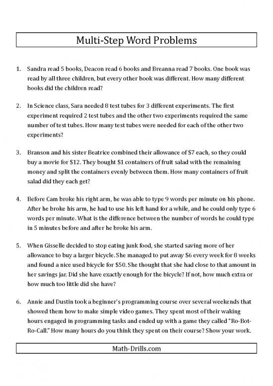 picture1_Experiment Pdf 178948 | Word Problems Multi Step Eas1493213101