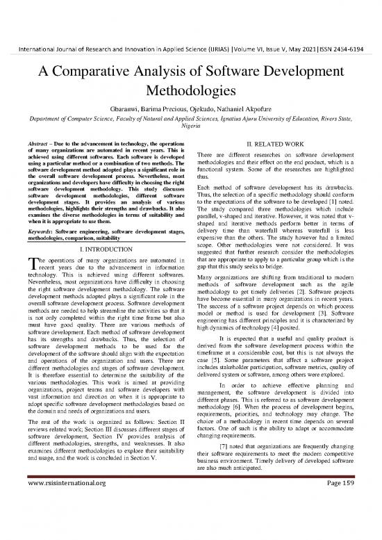 picture Software Development Methodologies Pdf 181201 | 159 166