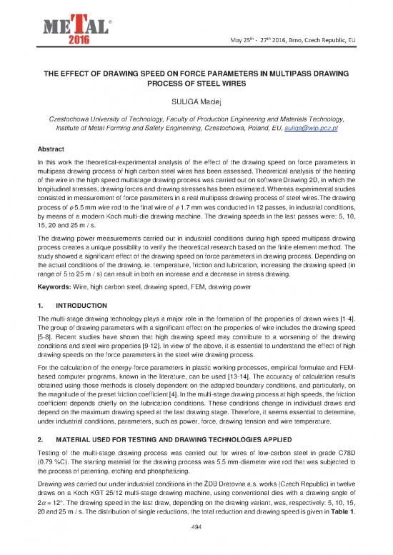 picture_Production Pdf 180562 | 1870 The Effect Of Drawing Speed On Force Parameters In Multipass Drawing Process Of Steel Wires