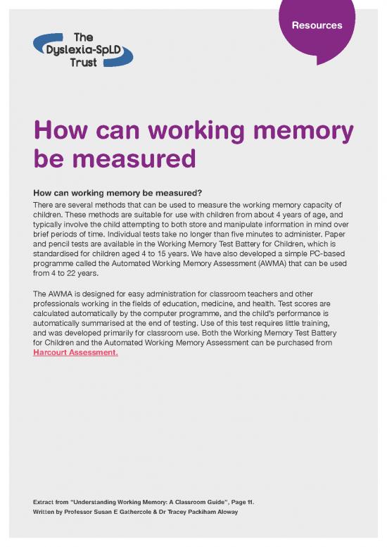 picture Working Memory Test Pdf 181286 | 68 Assessing Working Memory