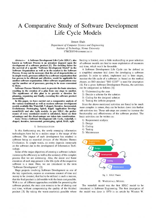 picture Software Development Life Cycle Pdf 180756 | A Comparative Study Of Models Of Sdlc