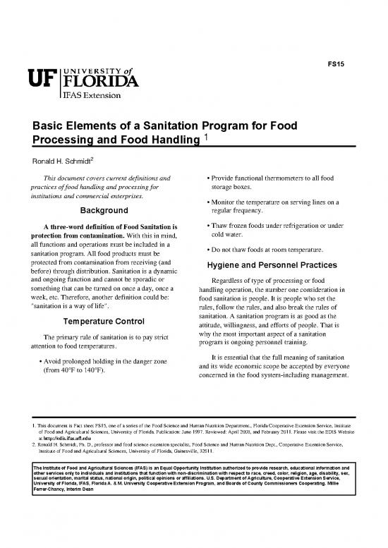 picture_Processing Pdf 180193 | Basic Elements Of A Sanitation Program For Food Processing And Food Handling