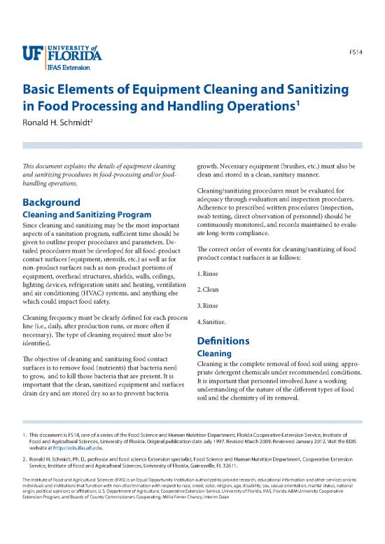 picture Processing Pdf 180074 | Basic Elements Of Equipment Cleaning And Sanitizing In Food Processing And Handling Operations
