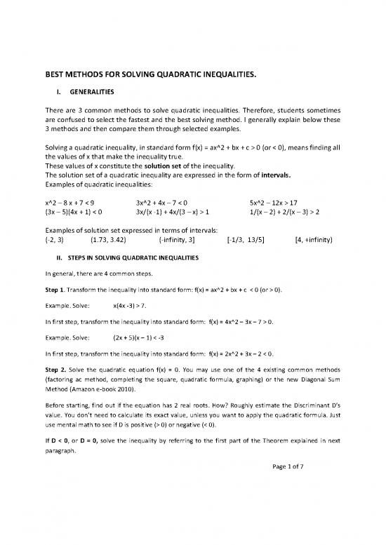 picture Quadratic Inequalities Pdf 181582 | Bestmethodforsolvingquadraticinequalities