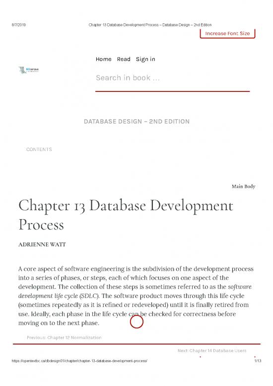 picture Software Development Life Cycle Pdf 180245 | Chapter 13 Database Development Process Database Design 2nd Edition