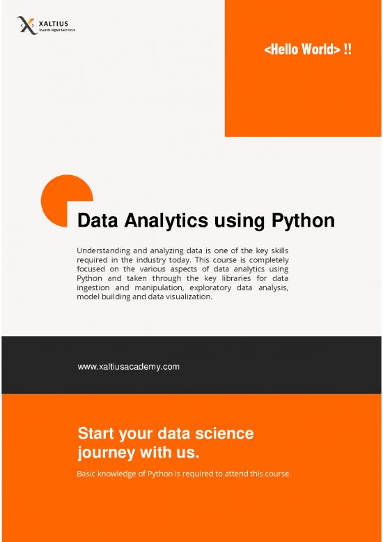 picture Data Wrangling With Python Pdf 181394 | Data Analytics Using Python Training Brochure