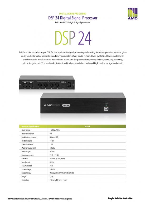 picture Processing Pdf 180437 | Dsp24 Technical Specification