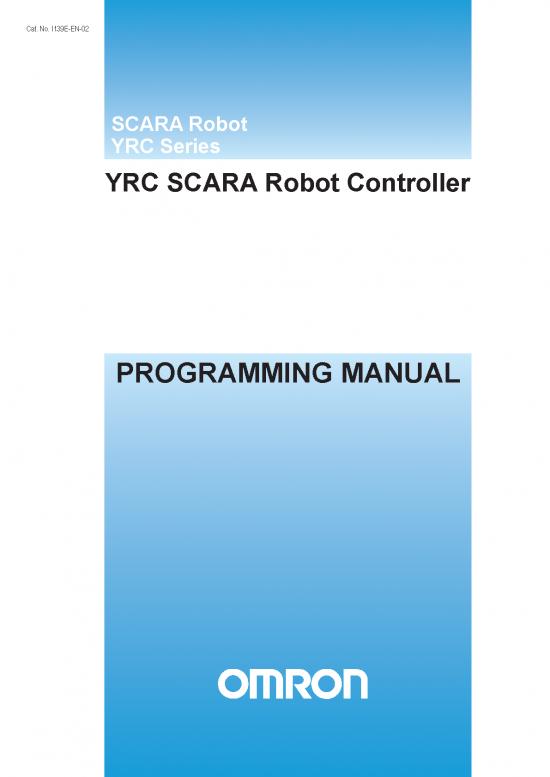 picture_Programming Pdf 182345 | I139e Scara Robot Controller, Yrc Series Programming Manual En