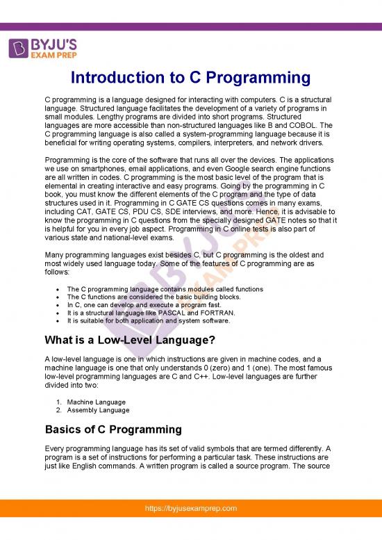 picture Programming Pdf 182364 | Introduction To C Programming Gate Notes 40