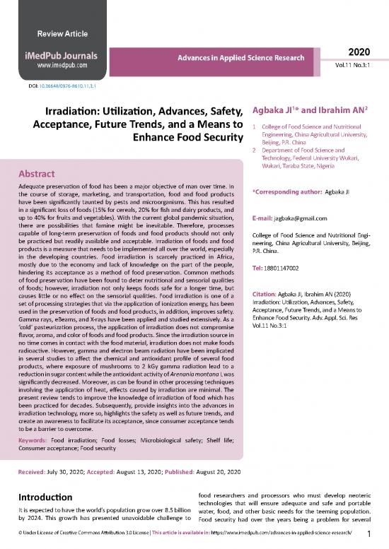 picture1_Food Irradiation Pdf 181154 | Irradiation Utilization Advances Safety Acceptance Future Trends And A Means To Enhance Food Security