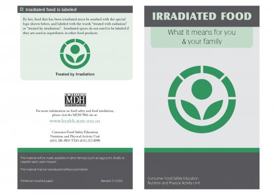 picture Food Irradiation Pdf 180772 | Irradiationbrochure