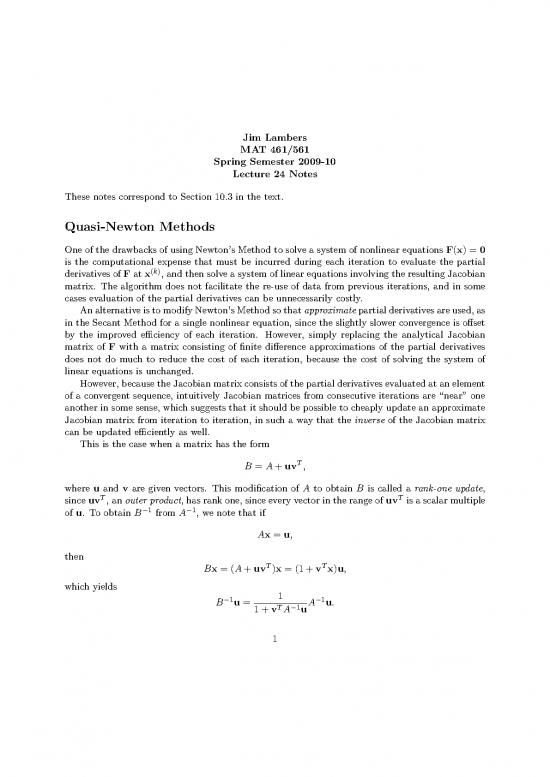 picture Newton Method For System Of Nonlinear Equations 181536 | Lecture24